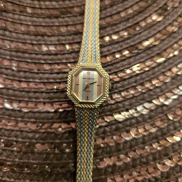 Jules Jurgensen Vintage Tri-colored Goldtone Women's Watch New Battery - Picture 1 of 6